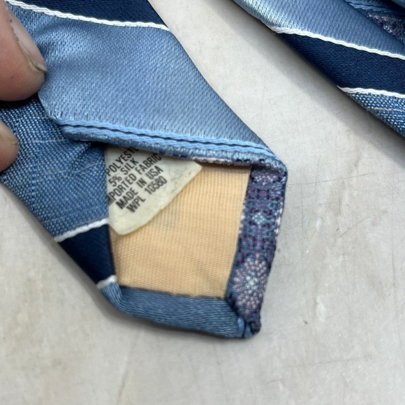 Retro Men's Envoy Polyester Blue Striped Necktie Tie TJ4-T2 - Picture 4 of 4